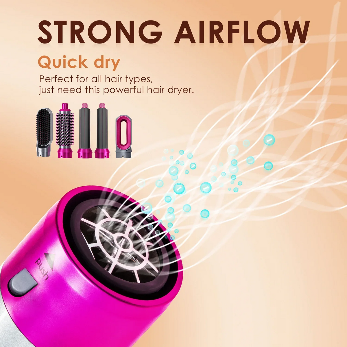 Hot Air Brush: Dry, Style, and Volumize with Ionic Technology (5-in-1)